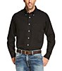 Color:Black - Image 1 - Wrinkle-Free Solid Long-Sleeve Woven Shirt