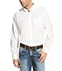 Color:White - Image 1 - Wrinkle-Free Solid Long-Sleeve Woven Shirt
