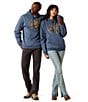 Ariat x Sendero Back In The Saddle Long Sleeve Fleece Hoodie, Color:Blue - Image 4
