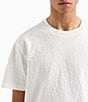 Armani Exchange Allover Jacquard Logo Short Sleeve T-Shirt, Color:Off White - Image 3