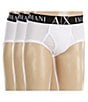 Armani Exchange AX Briefs 3-Pack, Color:Solid White - Image 1