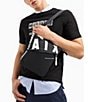 Color:Solid Black - Image 4 - #double;AX#double; Printed Flat Crossbody Bag