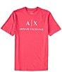 Color:Vivacious - Image 1 - Slim Fit AX Signature Logo Crew Neck Short Sleeve T-Shirt