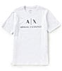 Color:White - Image 1 - Slim Fit AX Signature Logo Crew Neck Short Sleeve T-Shirt
