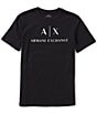 Color:Black - Image 1 - Slim-Fit AX Signature Logo Crew Neck Short-Sleeve Graphic Tee