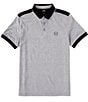 Armani Exchange Contrasting Color Short Sleeve Polo Shirt, Color:Black - Image 1