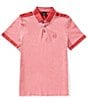 Armani Exchange Contrasting Color Short Sleeve Polo Shirt, Color:Cardinal - Image 1