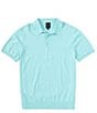 Color:Plume - Image 1 - Cotton Knit Short Sleeve Polo Shirt