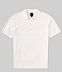 Color:Off White - Image 1 - Cotton Knit Short Sleeve Polo Shirt