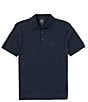 Color:Navy - Image 1 - Cotton Knit Short Sleeve Polo Shirt