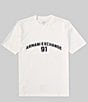Color:Off White - Image 1 - Embroidered 91 Logo Short Sleeve T-Shirt