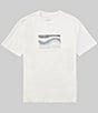 Color:Off White - Image 1 - Embroidered Wave Short Sleeve T-Shirt
