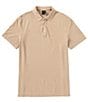 Color:Safari - Image 1 - Faded Loqo Pique Short Sleeve Polo Shirt