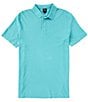 Color:Bristol Blue - Image 1 - Faded Loqo Pique Short Sleeve Polo Shirt