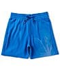 Color:Directoire Blue - Image 1 - Floral Graphic Fleece 8#double; Inseam Shorts