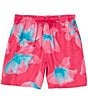 Armani Exchange Floral Print 9#double; Inseam Shorts, Color:Virtual Pink - Image 1