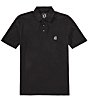 Armani Exchange Icon Chest Logo Short Sleeve Polo Shirt, Color:Black - Image 1