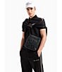 Armani Exchange Jim Embossed Crossbody Bag, Color:Black - Image 6
