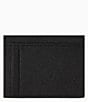 Color:Black - Image 2 - Metal Logo Leather Credit Card Holder