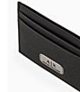 Armani Exchange Metal Logo Leather Credit Card Holder, Color:Black - Image 3