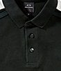 Armani Exchange Logo Tape Short Sleeve Polo Shirt, Color:Jet Set - Image 2