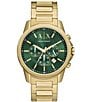 Color:Gold - Image 1 - Men's Banks Chronograph Gold Tone Stainless Steel Bracelet Watch