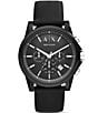Armani Exchange Men's Banks Chronograph Silicone Strap Watch, Color:Black - Image 1