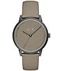 Armani Exchange Men's Cayde Rd. Three Hand Grey Leather Strap Watch - Image 1