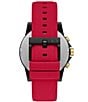 Color:Red - Image 4 - Men's Chronograph Red Silicone Strap Watch and Luggage Tag Set