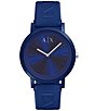Armani Exchange Men's Dale Quartz Two-Hand Silicone Strap Watch - Image 1