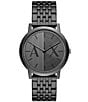 Color:Black - Image 1 - Men's Dale Rd. Two-Hand Black Stainless Steel Bracelet Watch
