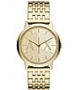 Color:Gold - Image 1 - Men's Dale Rd. Two-Hand Gold Tone Stainless Steel Bracelet Watch