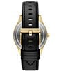 Color:Black - Image 3 - Men's Dante Gold Tone Multifunction Black Leather Strap Watch