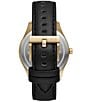 Color:Black - Image 2 - Men's Gold Dante Multifunction Black Leather Strap Watch