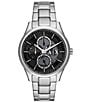 Color:Silver - Image 1 - Men's Dante Black Dial Multifunction Stainless Steel Bracelet Watch
