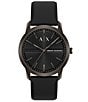 Armani Exchange Men's Lexon Three-Hand Black Silicone Strap Watch - Image 1