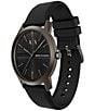 Armani Exchange Men's Lexon Three-Hand Black Silicone Strap Watch - Image 4