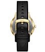 Color:Black - Image 3 - Men's Multifunction Black Leather Watch and Black Onyx Beaded Bracelet Set