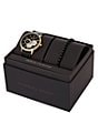 Color:Black - Image 4 - Men's Multifunction Black Leather Watch and Black Onyx Beaded Bracelet Set