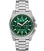 Armani Exchange Men's Parker Rd. Chronograph Stainless Steel Bracelet Watch, Color:Silver/Green - Image 1