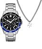 Armani Exchange Men's Spencer Quartz Chronograph Stainless Steel Bracelet Watch and Bracelet Set, Color:Silver - Image 1