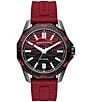 Color:Red - Image 1 - Men's Spencer Three-Hand Date Red Silicone Strap Watch