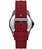 Color:Red - Image 3 - Men's Spencer Three-Hand Date Red Silicone Strap Watch