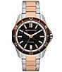 Color:Two Tone - Image 1 - Men's Spencer Three Hand Date Two Tone Stainless Steel Bracelet Watch