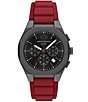 Armani Exchange Men's Sync Quartz Chronograph Red Silicone Strap Watch - Image 1