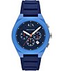 Armani Exchange Men's Sync Rd. Chronograph Silicone Strap Watch, Color:Blue - Image 1