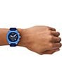 Armani Exchange Men's Sync Rd. Chronograph Silicone Strap Watch, Color:Blue - Image 4