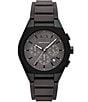 Armani Exchange Men's Sync Rd. Chronograph Silicone Strap Watch, Color:Black - Image 1