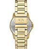 Color:Gold - Image 3 - Men's Three-Hand Day-Date Gold-Tone Stainless Steel Bracelet Watch