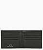 Color:Black - Image 3 - Micro AX Embossed Bi-Fold Leather Wallet